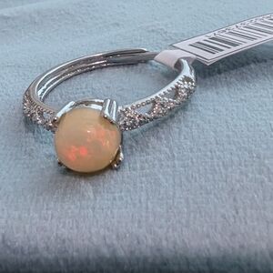 Genuine Silver Opal Ring